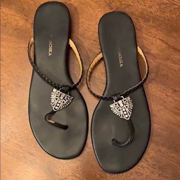 Badgley Mischka Rhinestone Thong Sandals - Picture 3 of 3